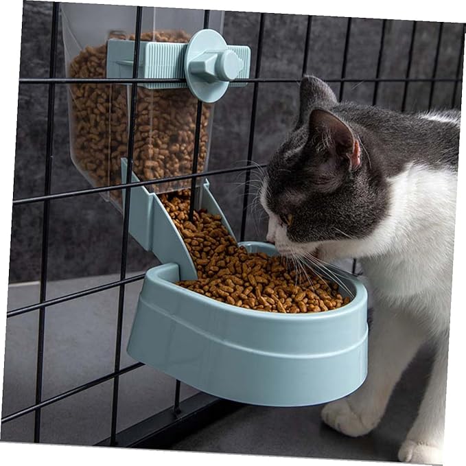 Outanaya Hanging Automatic Bird Feeder Small Pet Feeder Blue Plastic for Outdoor Bird Cages and Hamster Accessories