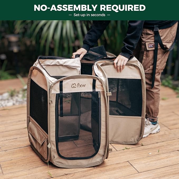 FXW Gotent Unleashed Dog Playpen Designed for Indoor/Outdoor/Travel Use, Suitable for Puppy and Small Dogs, Portable & Foldable, 29 inch│Patent Pending