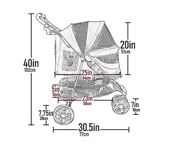 Pet Gear No-Zip Special Edition 3 Wheel Pet Stroller for Cats/Dogs, Zipperless Entry, Easy One-Hand Fold, Removable Liner, Cup Holder, Coffee Bean