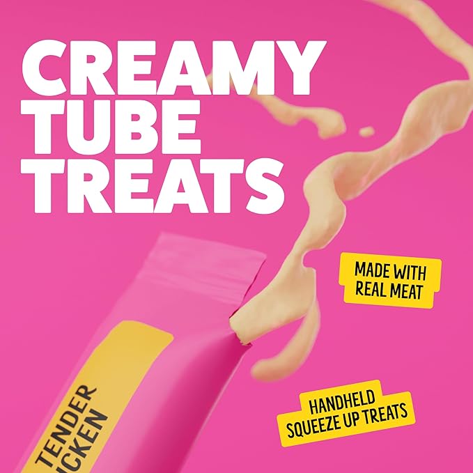 Bonkers Licky Tubes Chicken Flavored Wet Lickable Treats for Cats, 4 Pack (Pack of 15)