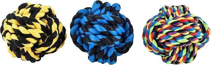 Multipet Nuts for Knots Ball Medium Dog Toy, Assorted 4 inches