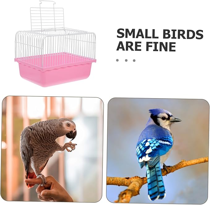 ibasenice Portable Bird Cage for Lovebirds Small Pet Carrier Cage for Travel Abs Plastic Easy to