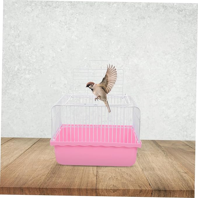 Yardwe Portable Bird Travel Cage for Lovebirds Parakeets Cockatiels Lightweight Plastic Carrier Transparent Window for Easy Observation Easy to