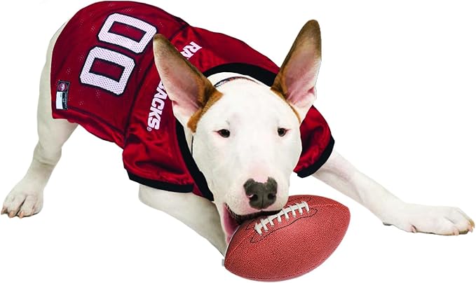 Pets First NCAA College Arkansas Razorbacks Mesh Jersey for DOGS & CATS, X-Small.Licensed Dog Jersey with your Favorite Football/Basketball College Team