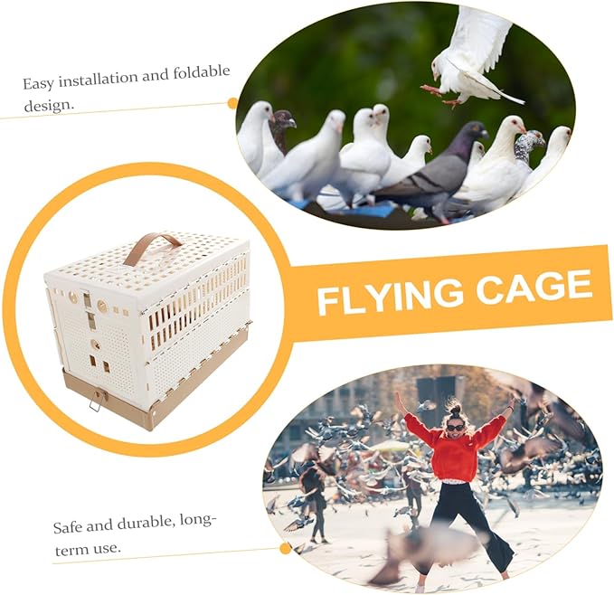 Mikikit Pigeon Travel Cage Small Foldable Bird Cage for Pigeon Nesting Domestication