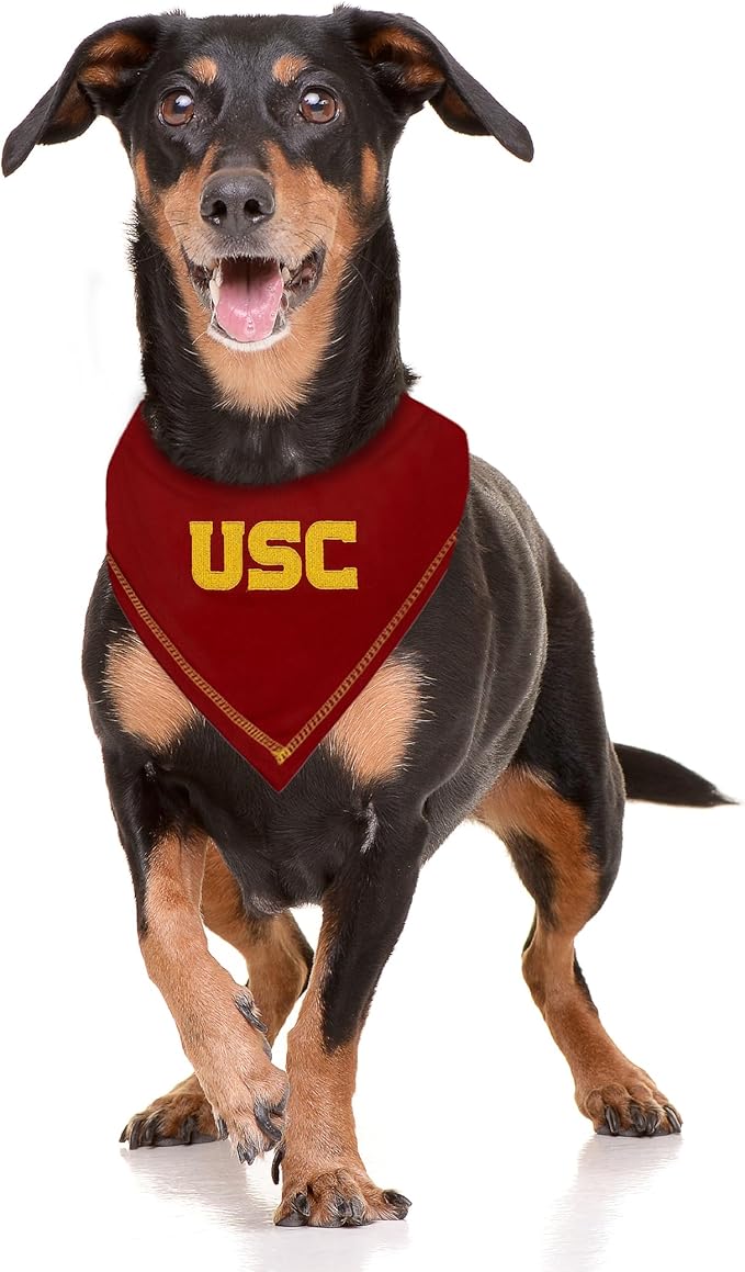 Pets First NCAA USC Trojans TIE Bandana, Size Large/X-Large. Dog Bandana Scarf Bib for Pet Cat Dog. The Ultimate Game-Day, Party Bandana