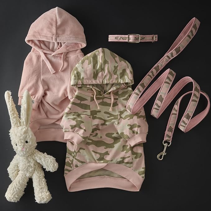 Pet Passion Cooper II Organic Cotton Velour Dog Hoodie Pet Coat for Small, Medium and Large Dogs, Pink, XXX-Small (up to 5lbs)