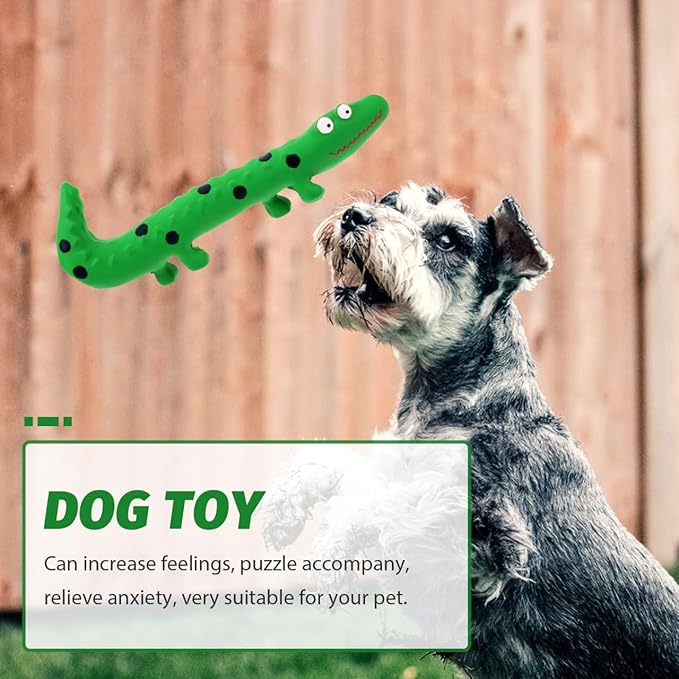 Angoily Squeaky Dog Cat Toy Puppy Toys Interactive Tough Play Fetch, No Stuffing, Small, Medium, Large Pet Breed, Reduce Separation Anxiety, 9.5 Inch (Latex Lizard)