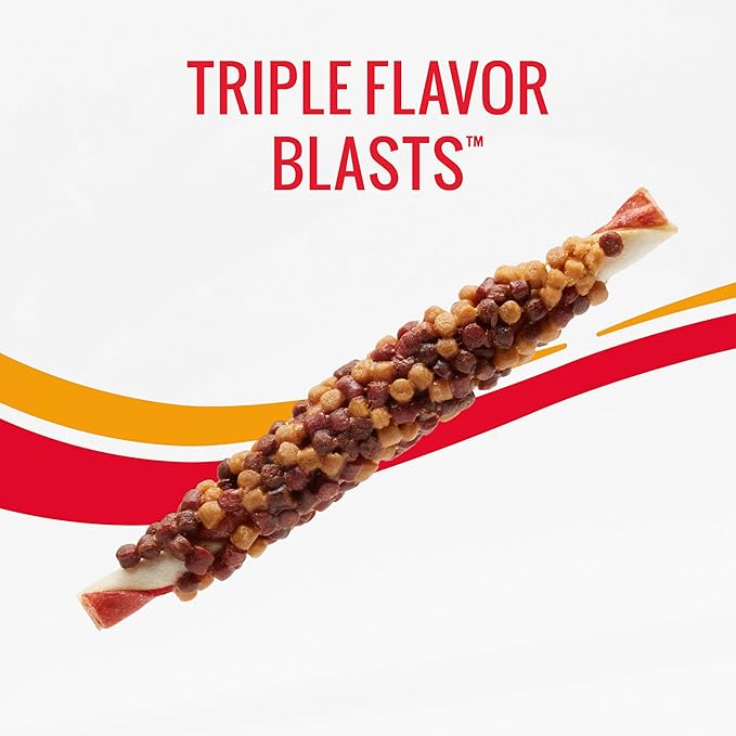 GOOD 'N' FUN Triple Flavor Blasts for All Dogs, 4 Ounces, Treat Your Dog to Long-Lasting Chews Made with Chicken Liver, Chicken & Duck