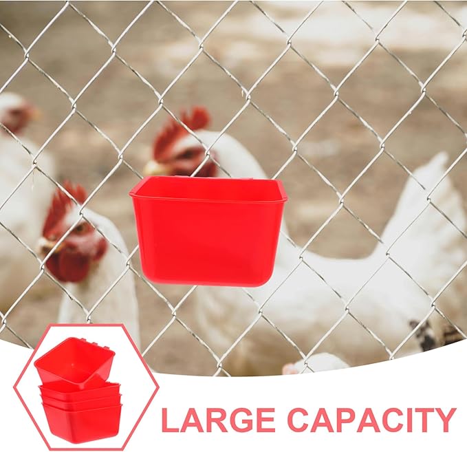 Abaodam 4pcs Thickened Bird Cage Feeding Bowl Versatile Pet Water Cup Crate Food Bowl for Birds Rabbits Poultry