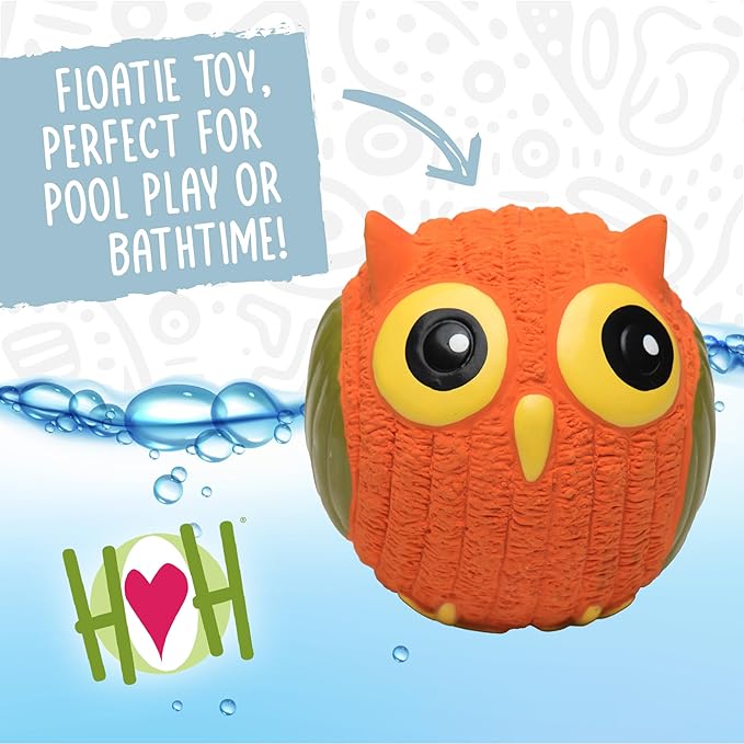 HuggleHounds Ruff-Tex Latex Ball Dog Toy - Dog Toys Rubber, Puppy Toys, Puppy Essentials, Heavy Duty Squeaky Ball for Small, Medium & Large Dogs, All Breeds - Morris Moose, Large