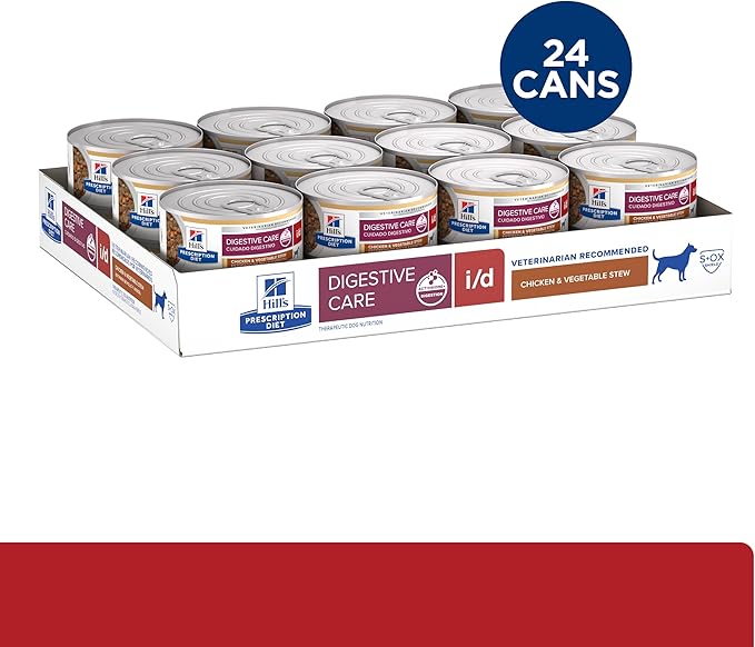 Hill's Prescription Diet i/d Digestive Care Wet Dog Food, Chicken & Vegetable Stew, 5.5 oz. Cans, 24-Pack