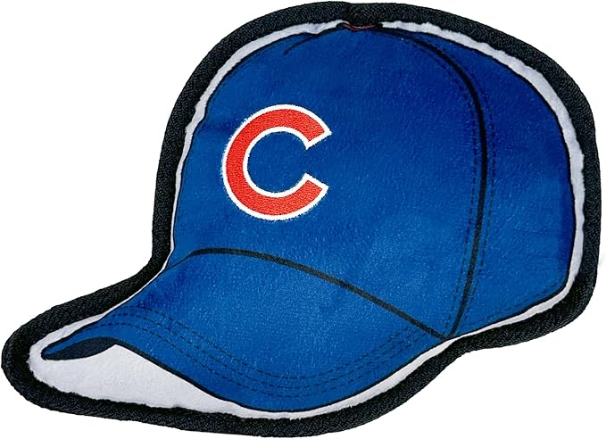 Pets First MLB Chicago Cubs Baseball Cap Tough Toy for Dogs, Best MLB Dog Toy with Team Logo