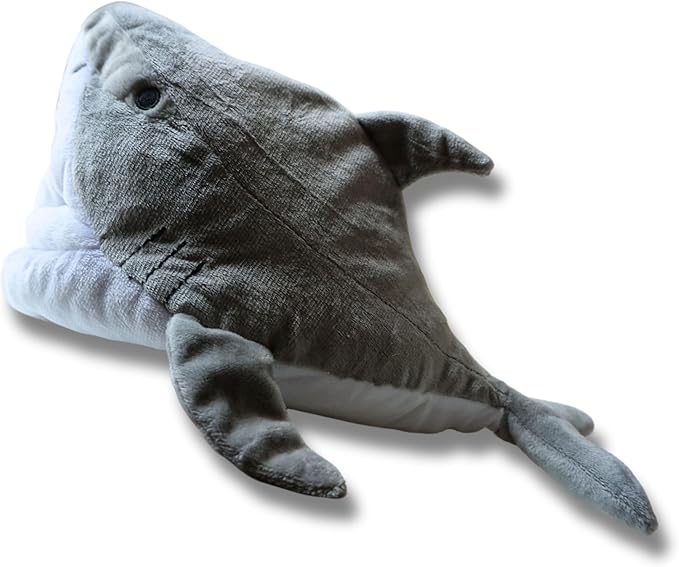 7" Squeaky Plush Toy For Puppies Small Dogs Self Etertainment Washable Soft High Quality Made [PET ONLY] (Grey Shark)