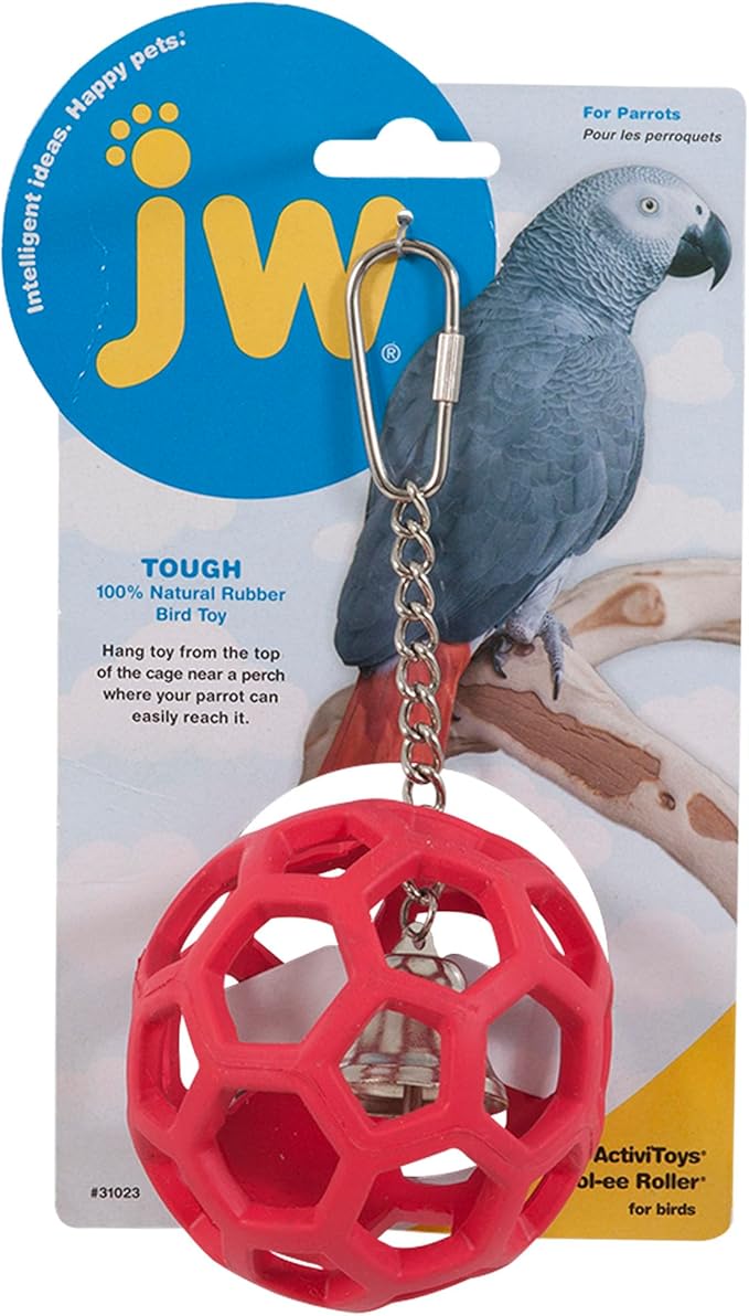 JW Pet Company Activitoys HOL-ee Roller Parrot Toy, 4 Inch Diameter (Colors Vary) (Pack of 2)