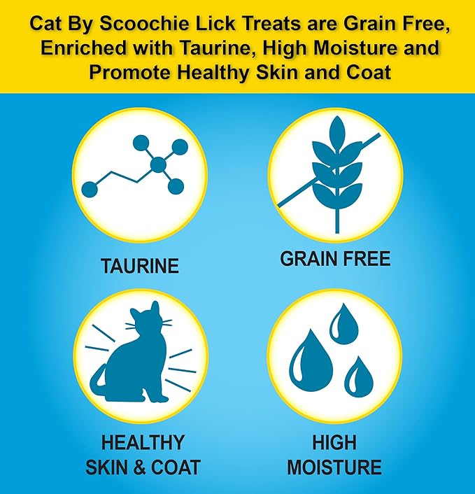 Scoochie Pet Products Cat by Scoochie Lick Treats – Chicken | 0.5oz | 24 Pack