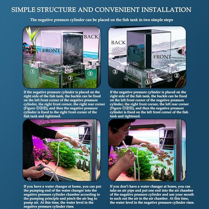 Fish Elevator Inverted Aquarium, Transparent Acrylic Fish Tank, Auto-Refill Water Level Maintenance, Suspended Fish Tank for Aquatic Pets