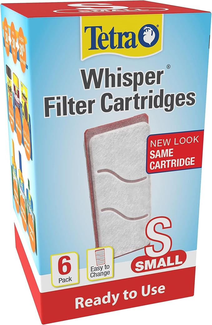 Tetra Whisper Small Filter Cartridges for Aquariums, 12 Count, Ready to Use, Fits Whisper Filters for Fish Tanks 1-4 Gal