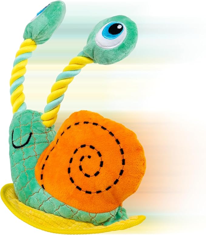 KONG Bendeez Dog Toy – Durable Plush with Rope, Flexible Twistable Design, Squeaker for Interactive Play, Large Size for All Dogs (Snail)