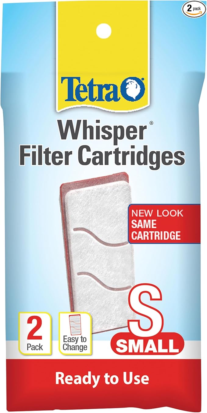 Tetra Whisper Small Filter Cartridges for Aquariums, 2 Count, Ready to Use, Fits Tetra Whisper Filters for Fish Tanks 1 - 4 Gal