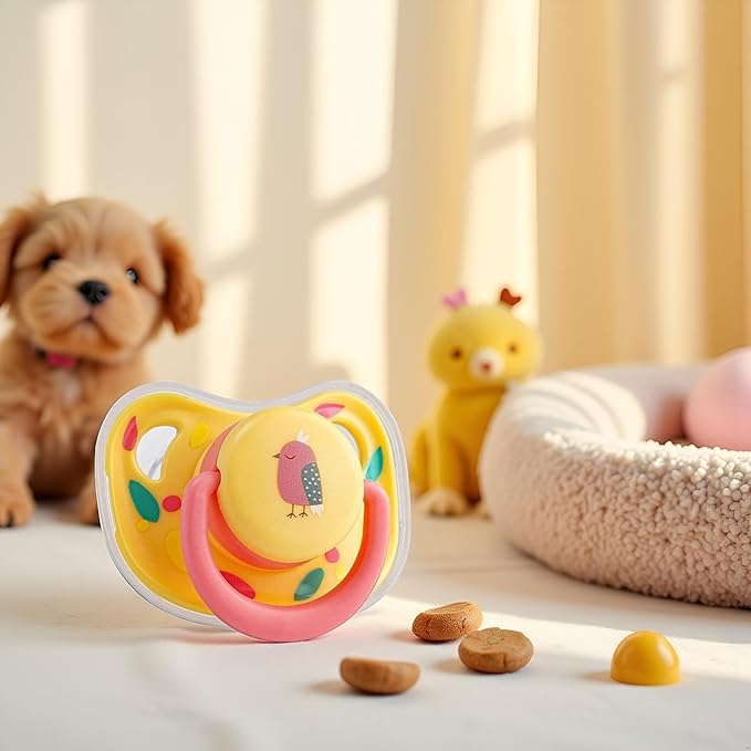 Pet Silicone Calming Pacifier, Dog Pacifiers for Small Dogs, Kitten Pacifiers, Puppy Teething Toys and Cat Chew Toys, Essential Pet Supplies, Puppy Essentials and Kitten Supplies (Chicks)