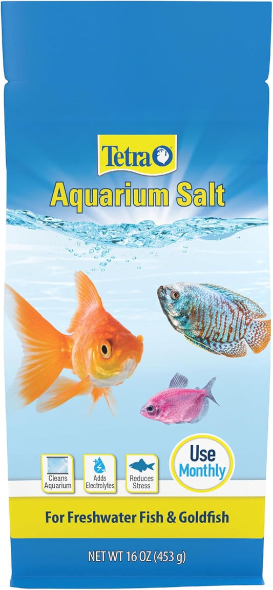 Tetra Aquarium Salt for Freshwater Fish Tanks, 16 Ounces, Salt for Tropical and Goldfish Aquariums Enhances The Health of Your Aquatic Pets