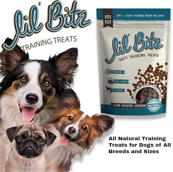 Soft & Chewy Training Treats for Dogs, Bite Size Reward Treats for Training & Positive Reinforcement, Grain Free Treats Made with Real Chicken, Flame Roasted Chicken Flavor, 12 Pack (4 oz Each)
