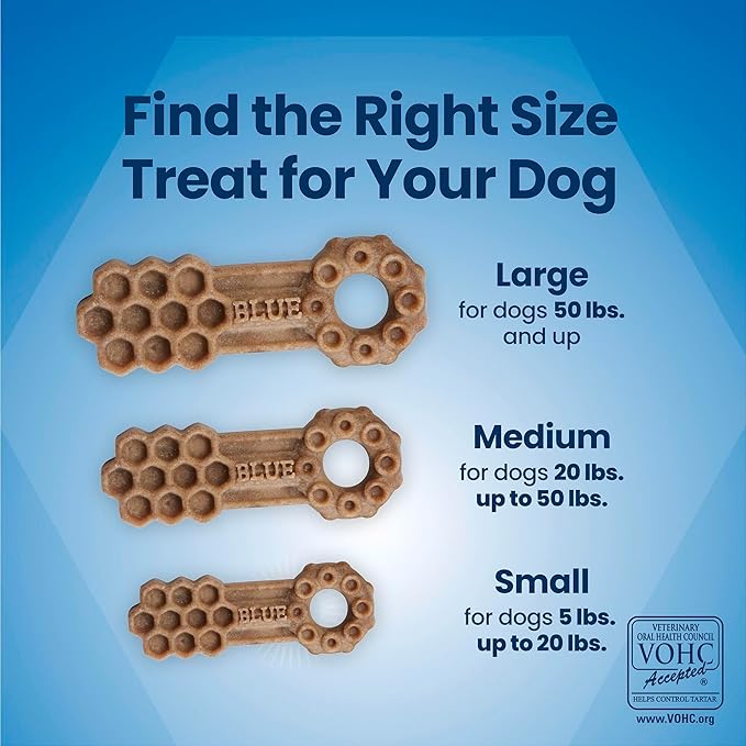 Blue Buffalo Large Dental Chews Bundle, Natural Dog Treats Enhanced with Vitamins, Minerals, and Other Nutrients, Four 22 oz. Bags