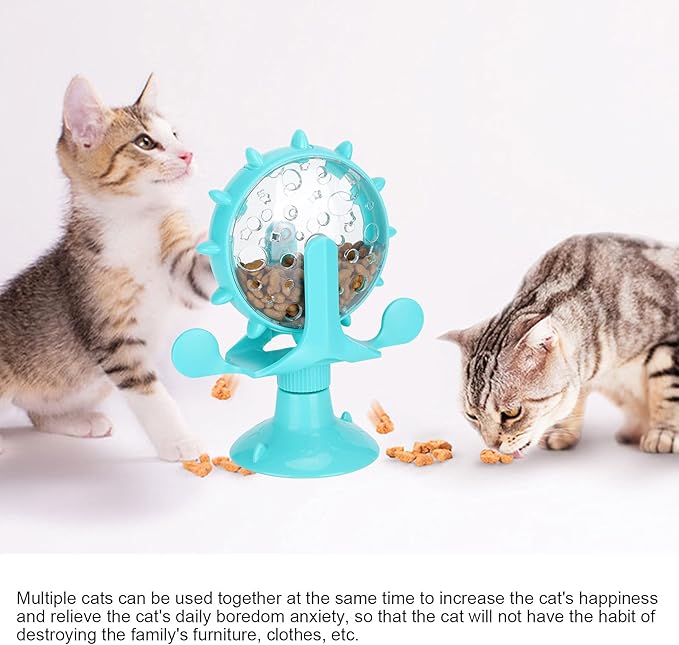 GLOGLOW Interactive Feeder – Adjustable Treat Dispensing Cat Toy, Slow Feeder for Digestion, BPA-Free Plastic, Lightweight & Dishwasher Safe, Blue