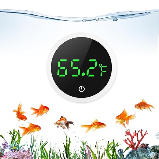 LOFICOPER Aquarium Thermometer, Digital Fish Tank Thermometer, Stick-on Reptile Thermometer with LED Touch Screen, Battery, for Fish, Aquatic Pets, Axolotl, Turtle, ℉