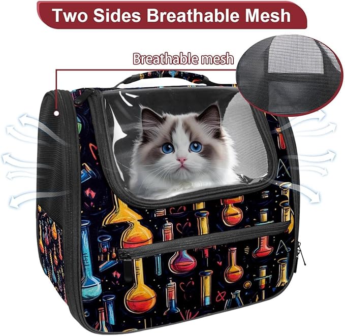 Dog Carrier Backpack for Small Pets - Cat & Dog Backpack for Hiking, Camping or Travel, Chemistry Science Laboratory (10)