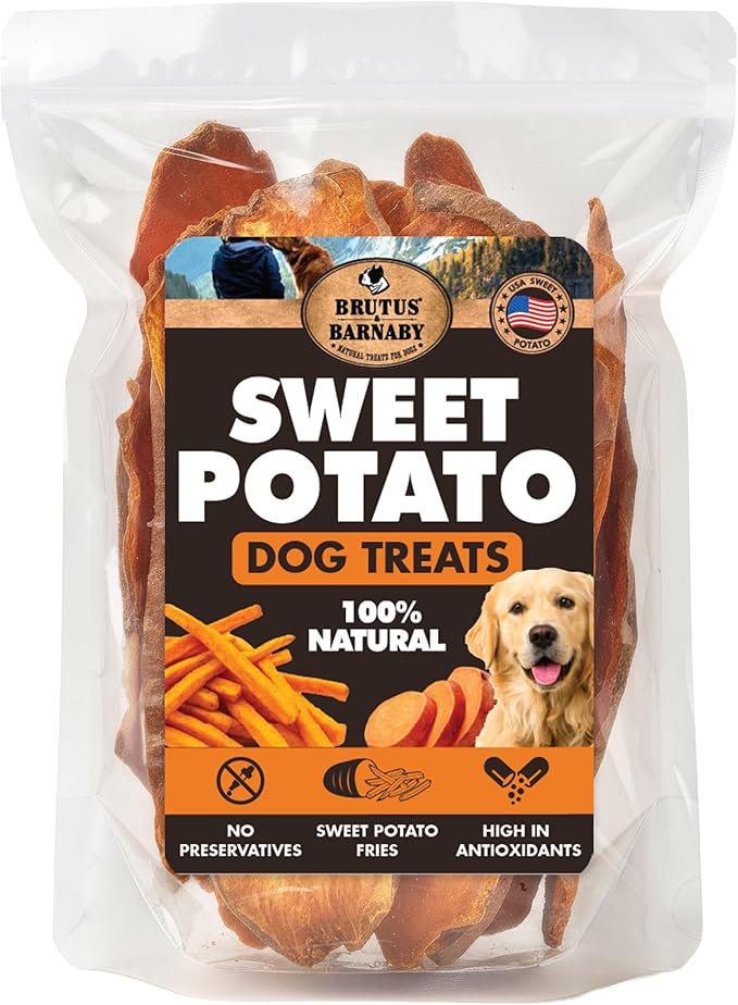 BRUTUS & BARNABY Sweet Potato Dog Treats – Support Sensitive Stomachs with USA-Grown, Hypoallergenic Treats that Smell as Good as They Taste