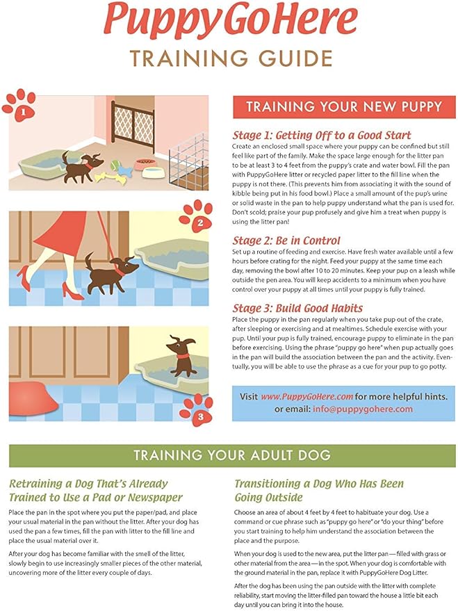 Dog Litter Pan by PuppyGoHere (Black, 20" x 15" x 5") Suitable for Dogs up to 6 lbs.