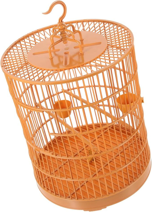 Kisangel Decorative Hanging Bird Cage Plastic Small Animal Cage with Safety Door Spacious Design for Parakeets Hamsters and Small Birds