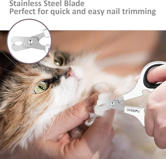 Pet Nail Clippers, Update Version Cat & Kitten Claw Nail Clippers for Trimming, Professional Pet Nail Clippers Best for a Cat, Puppy,Rabbit, Kitten & Small Dog,Sharp & Safe (Black)