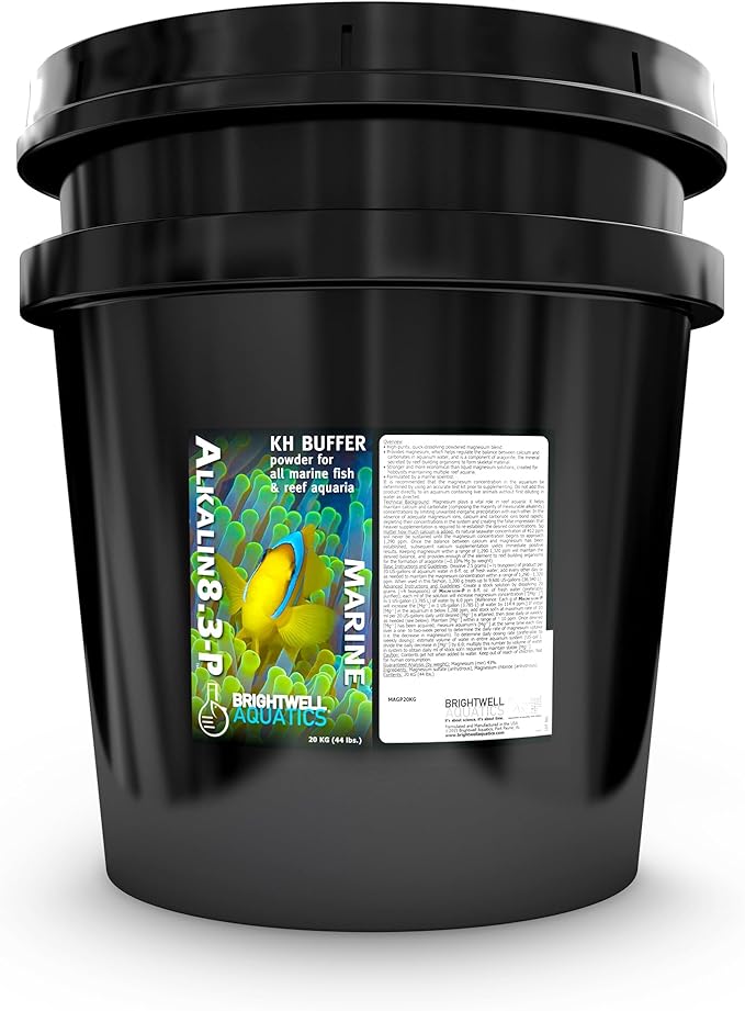 Brightwell Aquatics Alkalin8.3-P Powdered Alkalinity Buffer for Reef Aquariums – Regulates pH to 8.3, Promotes Aragonite Growth, Free of Phosphate & Additives, 20kg