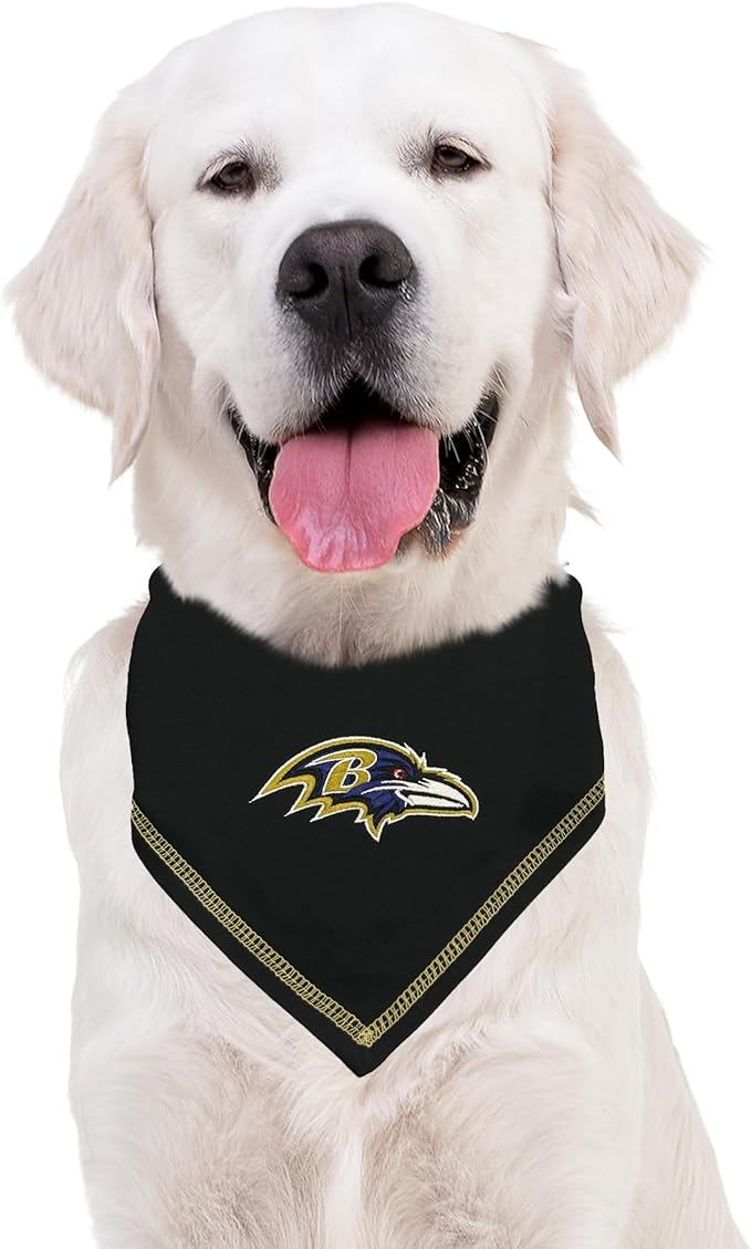 Pets First NFL Baltimore Ravens TIE Bandana, Size Small/Medium. Dog Bandana Scarf Bib for Pet Cat Dog. The Ultimate Game-Day, Party Bandana