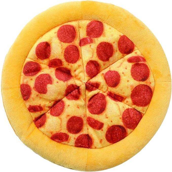 Chew Friendly Plush Pizza Pet Toy for Dog and Cats Realistic Pizza with Squeaker Perfect for Indoor Interaction Play Interaction Toy