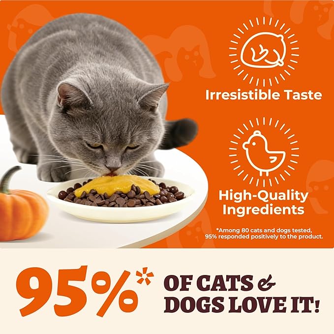 31oz Premium Pumpkin Puree for Cats & Dogs - Digestive Health,Sensitive Stomach for Soft Cat Treats - Natural Fiber Supplement for Dog Food Toppers,Kittens,Puppy Snacks