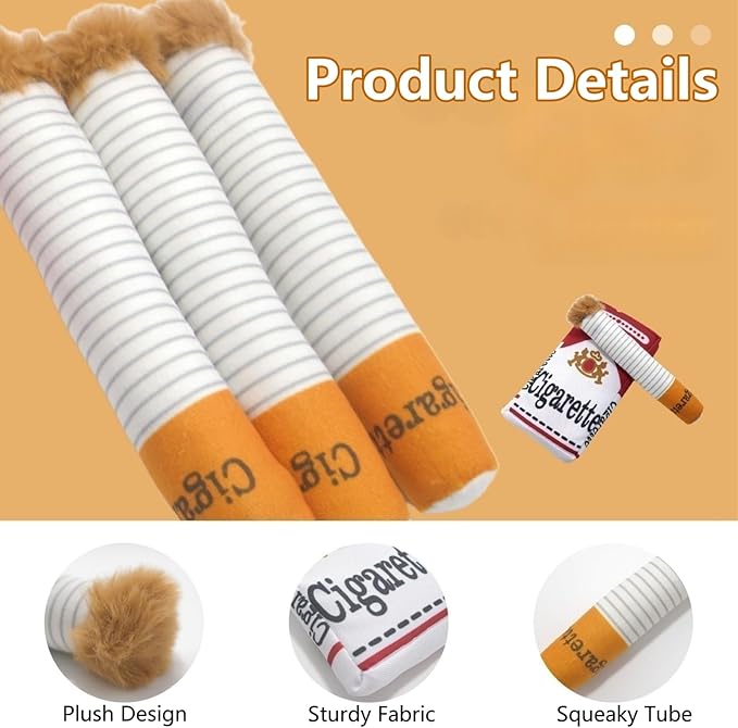 3 Packs Funny Interactive Dog Toys, Puff Stick Toys with a Box for Small to Medium Breed, Stress Relieving Fun for Indoor Cats,Dog Accessories Boy Gift