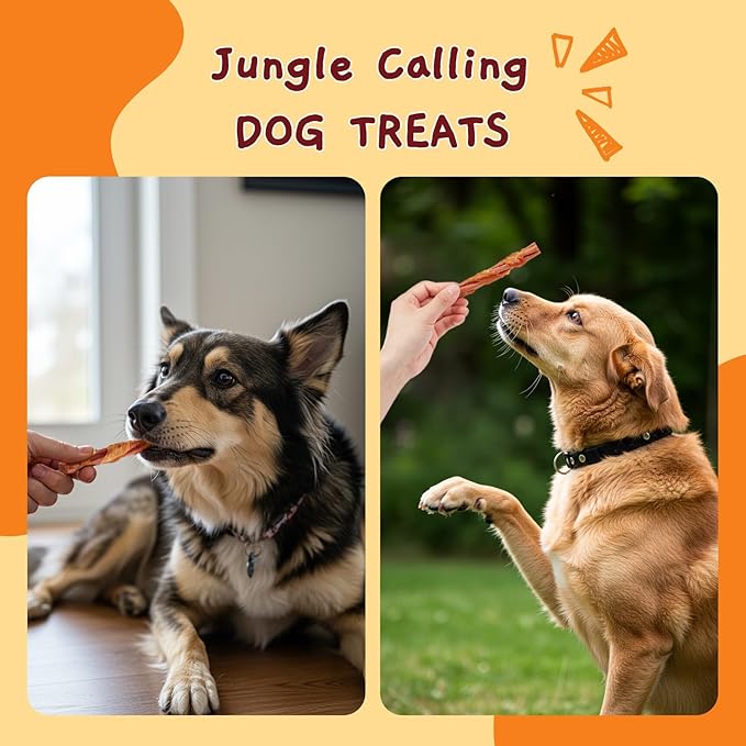 Jungle Calling 22 Count Beef Collagen Sticks, Long Lasting Dog Chews, Chicken Wrapped Treats, Rawhide Alternative for Small Medium Large Dogs, Dental Health, Beef Lung Flavored Bones,14.1 oz