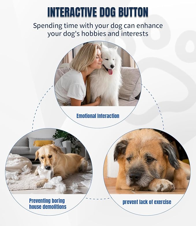 Acools Dog Buttons for Communication, 9 Pcs Recordable Talking Button Set with 30s Voice, Pet Training Buzzer Kit for Dogs and Cats, Waterproof Anti-Slip Mat, 48 Scene Stickers for Outside/Food/Play