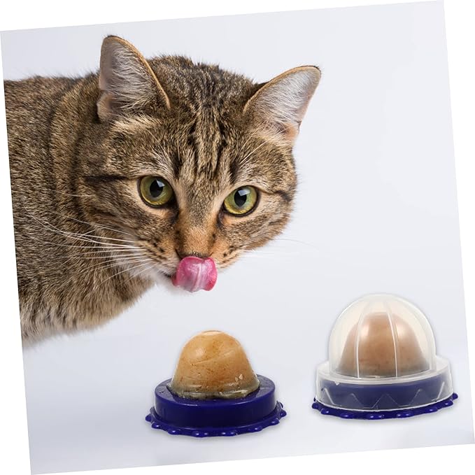 Garneck 4pcs Catnip Energy Ball Snacks Healthy Cat Licking Candy Treats Natural Flavor Nutritional Energy Balls for Cats and Kittens
