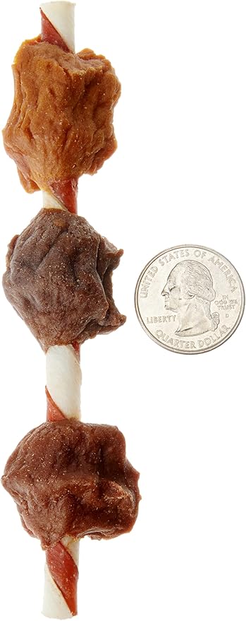 Amazon Brand - Wonder Bound Triple Flavor Rawhide Kabobs for Dogs, Variety, 1.5 Pound (Pack of 2)