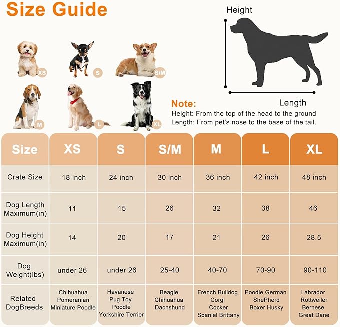 FDW XL Dog Crate 48inch Dog Cage Foldable Metal Kennel with Leakproof Tray Foldable Design Indoor Outdoor Use for Extra Large Dogs,Black