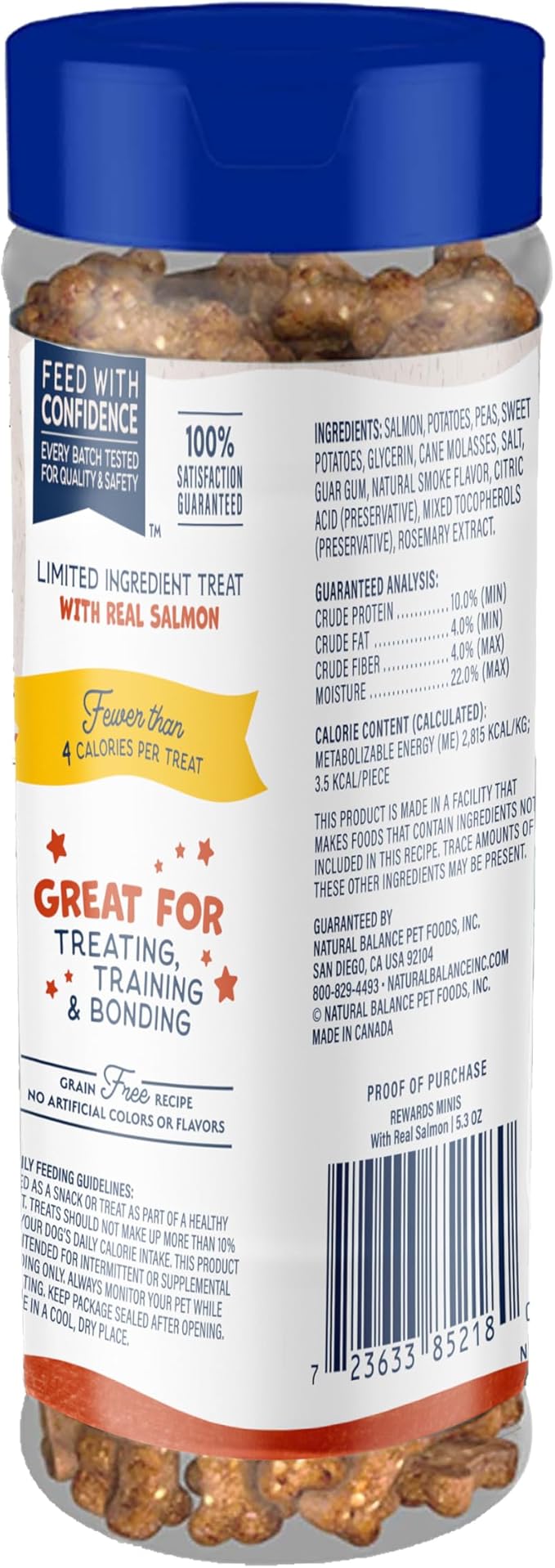 Natural Balance Limited Ingredient Mini-Rewards Salmon Grain-Free Dog Training Treats for Dogs | 5.3 Ounce Canister (Pack of 2)