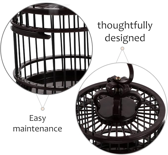 VICASKY Portable Decorative Bird Cage Habitat Box for Small Animals Compact Vintage Transport Cage with Hook for Indoor Outdoor Use for Crickets Grasshoppers Hamsters and Hummingbirds