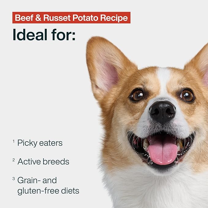 JustFoodForDogs Frozen Fresh Dog Food Toppers and Meals, Human Grade, Balanced Fresh Pet Meal or Topper, No Preservatives, Limited Ingredient Recipe, Beef & Russet Potato 18 oz - 14 Pack