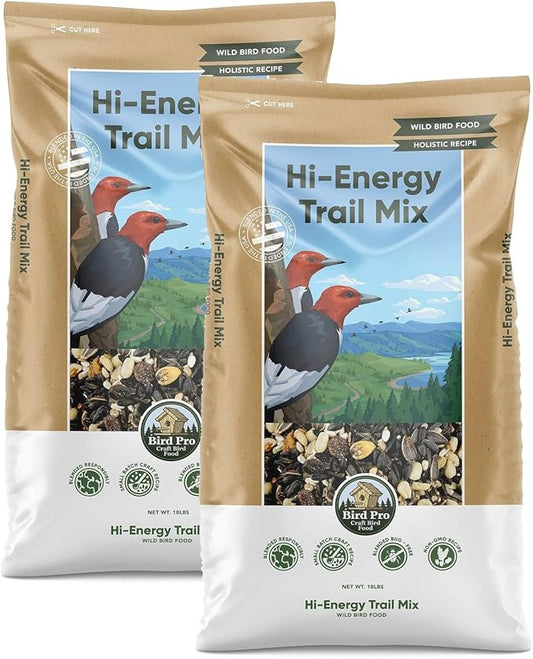 Bird Pro Holistic Bird Seed - Premium Seed for Backyard Feeding (36 Pounds, Hi-Energy Trail Mix)