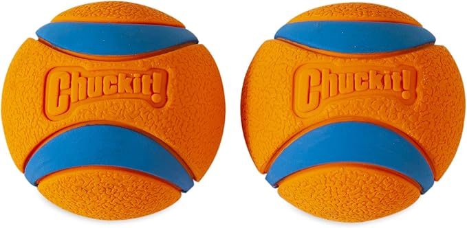 Chuckit! Ultra Ball Dog Toy Bundle - 2.5-inch Medium (2-Pack) & 2-inch Small (2-Pack) Rubber Bouncy Fetch Balls